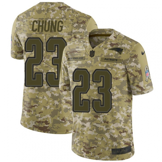 Men's Nike New England Patriots 23 Patrick Chung Limited Camo 2018 Salute to Service NFL Jersey