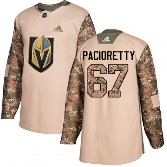 Youth Adidas Vegas Golden Knights 67 Max Pacioretty Authentic Camo Veterans Day Practice NHL Jersey