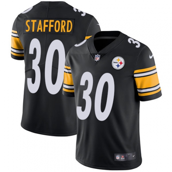 Men's Nike Pittsburgh Steelers 30 Daimion Stafford Black Team Color Vapor Untouchable Limited Player NFL Jersey