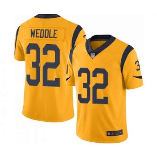Men's Los Angeles Rams 32 Eric Weddle Limited Gold Rush Vapor Untouchable Football Jersey