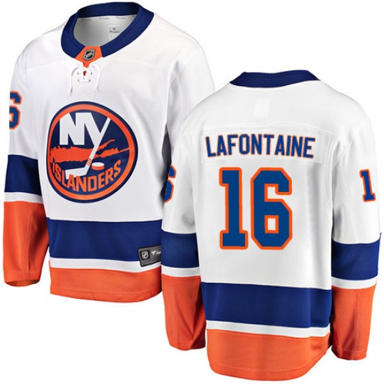 Youth New York Islanders 16 Pat LaFontaine Fanatics Branded White Away Breakaway NHL Jersey