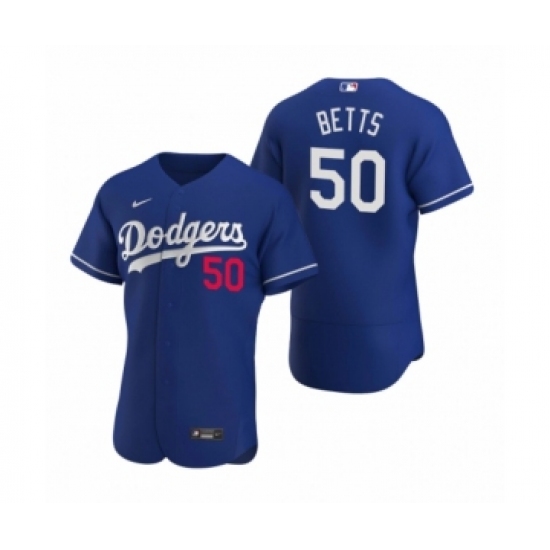 Men's Los Angeles Dodgers 50 Mookie Betts Royal Authentic 2020 Alternate Jersey