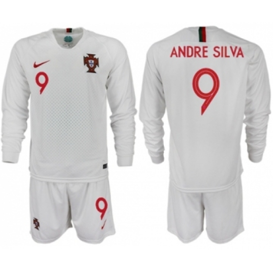 Portugal 9 Andre Silva Away Long Sleeves Soccer Country Jersey