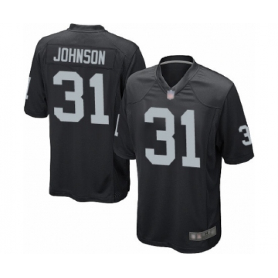 Men's Oakland Raiders 31 Isaiah Johnson Game Black Team Color Football Jersey