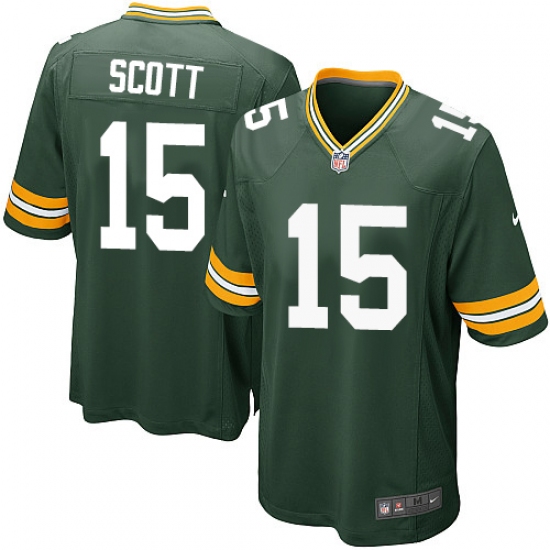 Men's Nike Green Bay Packers 15 JK Scott Game Green Team Color NFL Jersey