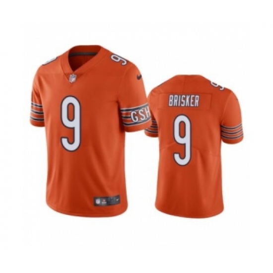 Men's Chicago Bears 9 Jaquan Brisker Orange Vapor untouchable Limited Stitched Jersey - Click Image to Close