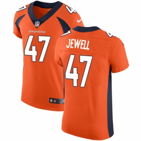 Men's Nike Denver Broncos 47 Josey Jewell Orange Team Color Vapor Untouchable Elite Player NFL Jersey