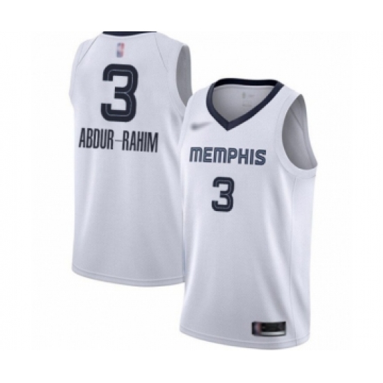 Men's Memphis Grizzlies 3 Shareef Abdur-Rahim Authentic White Finished Basketball Jersey - Association Edition