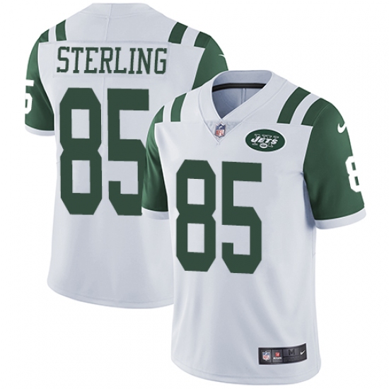 Men's Nike New York Jets 85 Neal Sterling White Vapor Untouchable Limited Player NFL Jersey