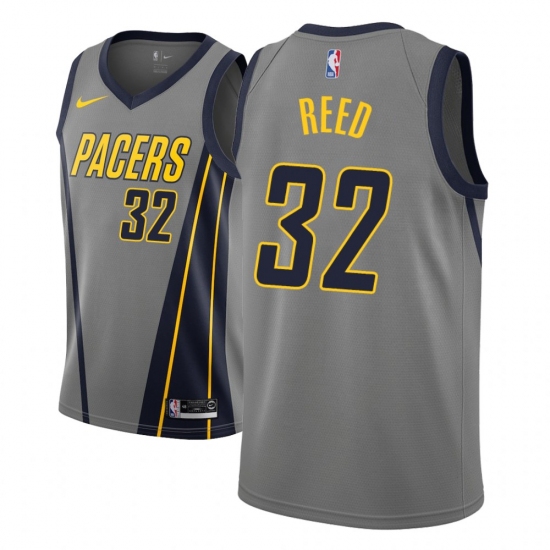 Men NBA 2018-19 Indiana Pacers 32 Davon Reed City Edition Gray Jersey