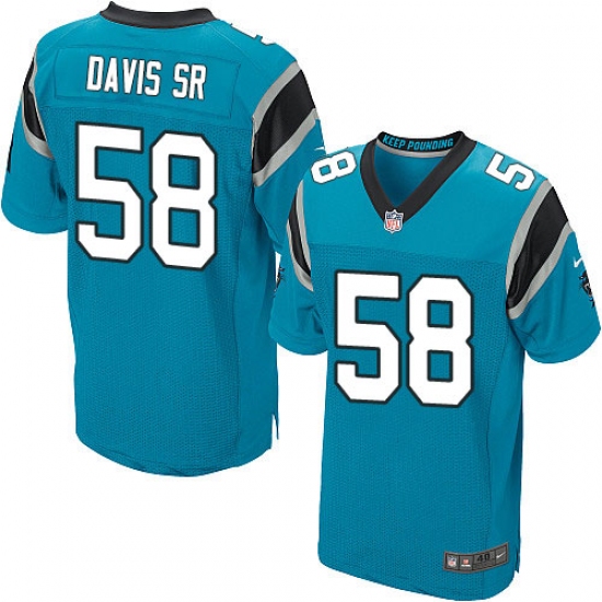 Men's Nike Carolina Panthers 58 Thomas Davis Elite Blue Alternate NFL Jersey