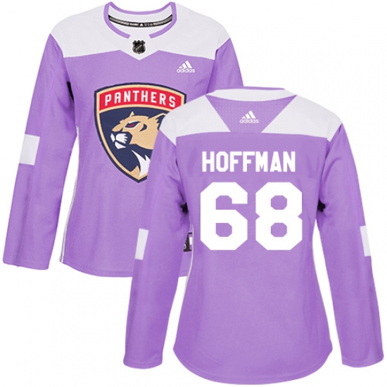 Women's Adidas Florida Panthers 68 Mike Hoffman Authentic Purple Fights Cancer Practice NHL Jersey