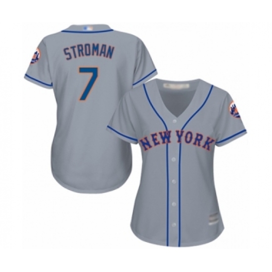 Women's New York Mets 7 Marcus Stroman Authentic Grey Road Cool Base Baseball Jersey