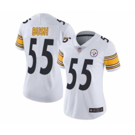 Women's Pittsburgh Steelers 55 Devin Bush White Vapor Untouchable Limited Player Football Jersey