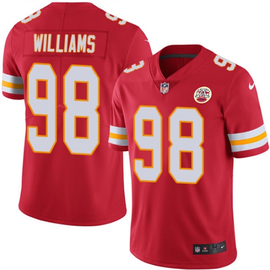 Men's Nike Kansas City Chiefs 98 Xavier Williams Red Team Color Vapor Untouchable Limited Player NFL Jersey