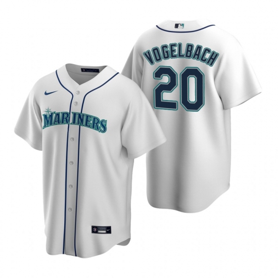 Men's Nike Seattle Mariners 20 Daniel Vogelbach White Home Stitched Baseball Jersey