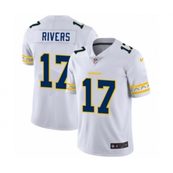 Men's Los Angeles Chargers 17 Philip Rivers White Team Logo Cool Edition Jersey