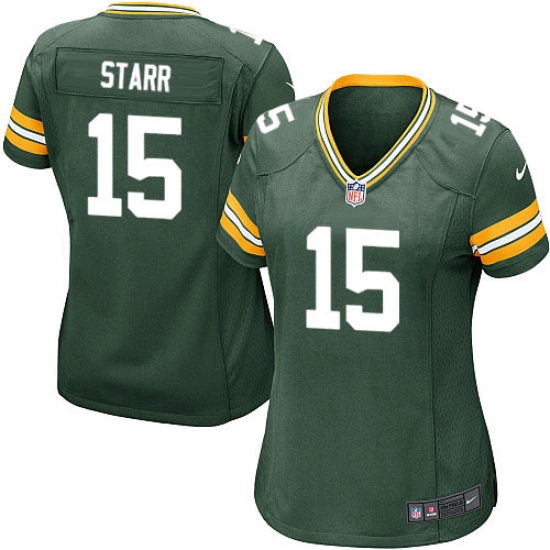 Women's Nike Green Bay Packers 15 Bart Starr Game Green Team Color NFL Jersey