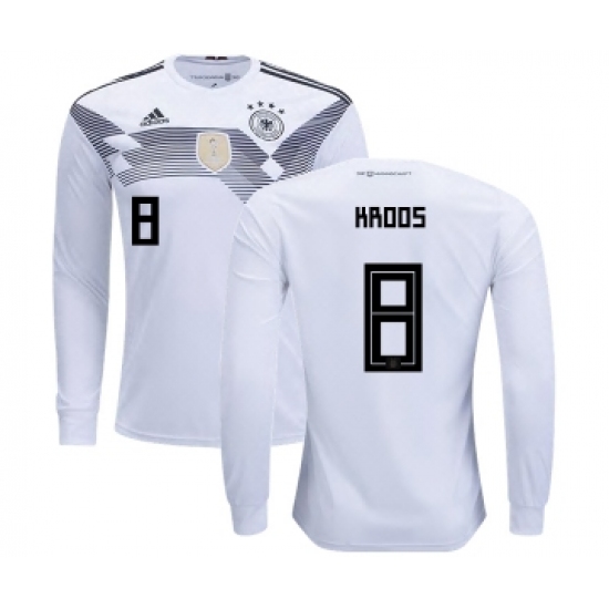Germany 8 Kroos Home Long Sleeves Kid Soccer Country Jersey