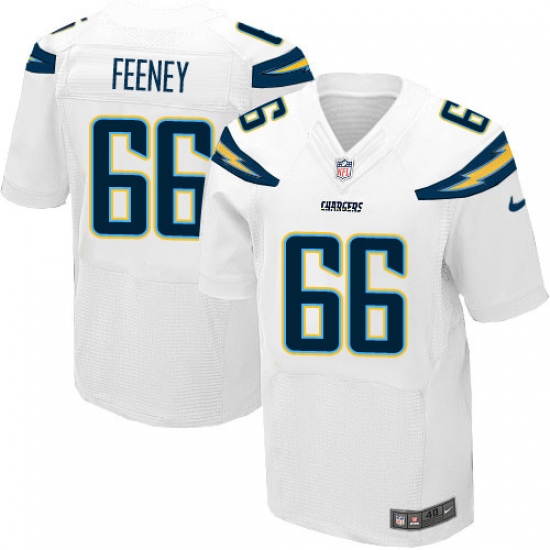 Men's Nike Los Angeles Chargers 66 Dan Feeney Elite White NFL Jersey