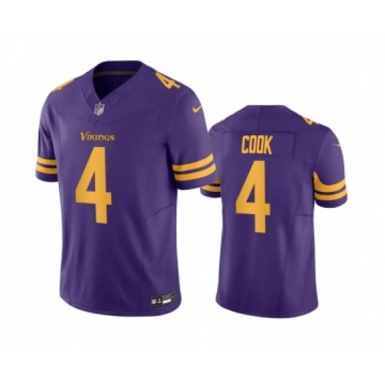 Men's Minnesota Vikings 4 Dalvin Cook Purple 2023 F.U.S.E. Color Rush Stitched Jersey