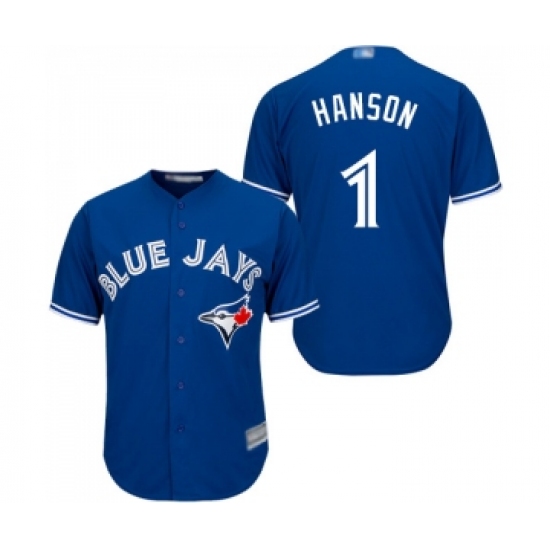 Youth Toronto Blue Jays 1 Alen Hanson Replica Blue Alternate Baseball Jersey