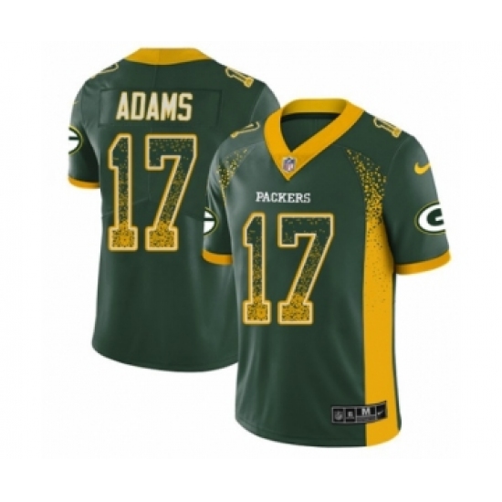 Men's Nike Green Bay Packers 17 Davante Adams Limited Green Rush Drift Fashion NFL Jersey