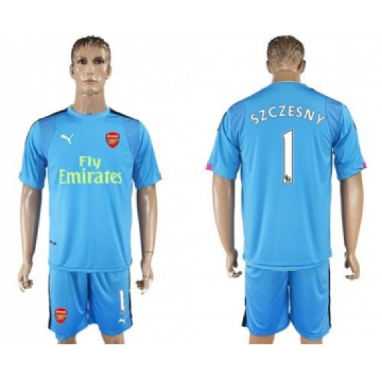 Arsenal 1 Szczesny Light Blue Goalkeeper Soccer Club Jersey