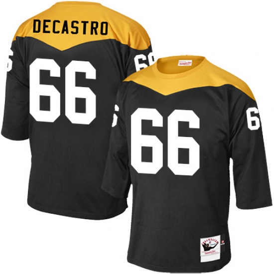 Men's Mitchell and Ness Pittsburgh Steelers 66 David DeCastro Elite Black 1967 Home Throwback NFL Jersey