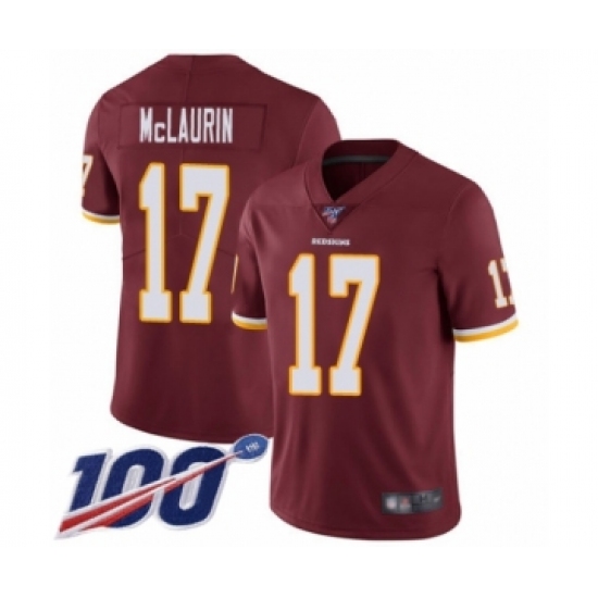 Youth Washington Redskins 17 Terry McLaurin Burgundy Red Team Color Vapor Untouchable Limited Player 100th Season Football Jersey