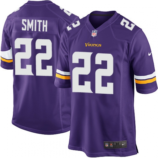 Men's Nike Minnesota Vikings 22 Harrison Smith Game Purple Team Color NFL Jersey