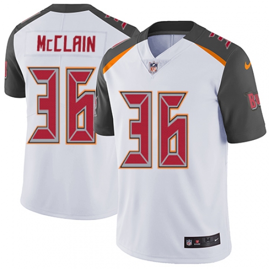 Youth Nike Tampa Bay Buccaneers 36 Robert McClain White Vapor Untouchable Limited Player NFL Jersey