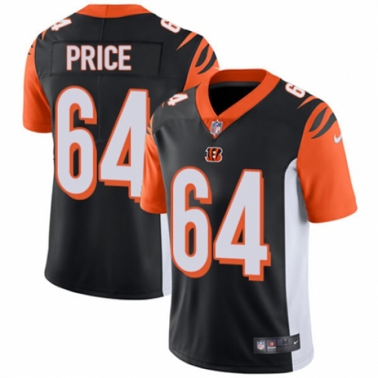 Youth Nike Cincinnati Bengals 64 Billy Price Black Team Color Vapor Untouchable Limited Player NFL Jersey