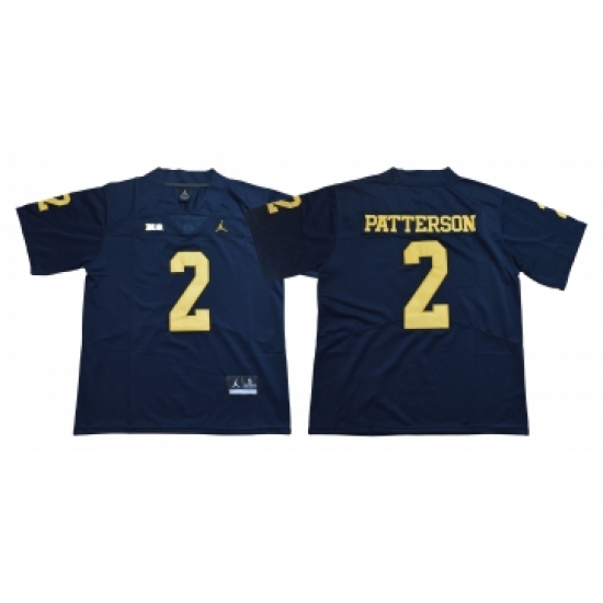 Michigan Wolverines 2 Shea Patterson Navy College Football Jersey