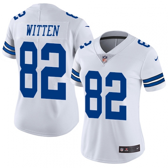 Women's Nike Dallas Cowboys 82 Jason Witten White Vapor Untouchable Limited Player NFL Jersey