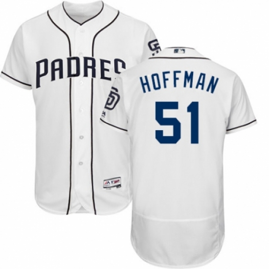 Men's Majestic San Diego Padres 51 Trevor Hoffman White Home Flex Base Authentic Collection MLB Jersey