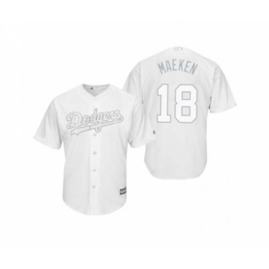 Men's Los Angeles Dodgers 18 Kenta Maeda Maeken White 2019 Players Weekend Replica Jersey