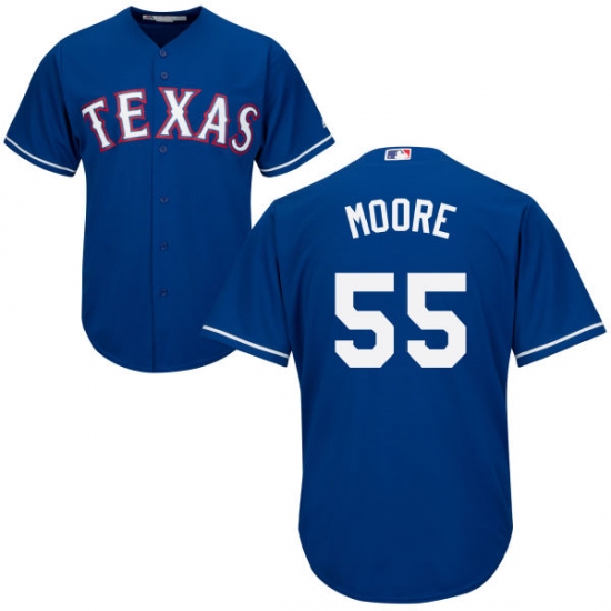 Men's Majestic Texas Rangers 55 Matt Moore Replica Royal Blue Alternate 2 Cool Base MLB Jersey