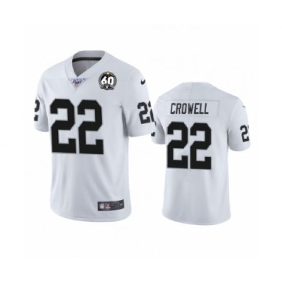 Men's Oakland Raiders 22 Isaiah Crowell White 60th Anniversary Vapor Untouchable Limited Player 100th Season Football Jersey