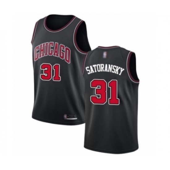 Women's Chicago Bulls 31 Tomas Satoransky Authentic Black Basketball Jersey Statement Edition
