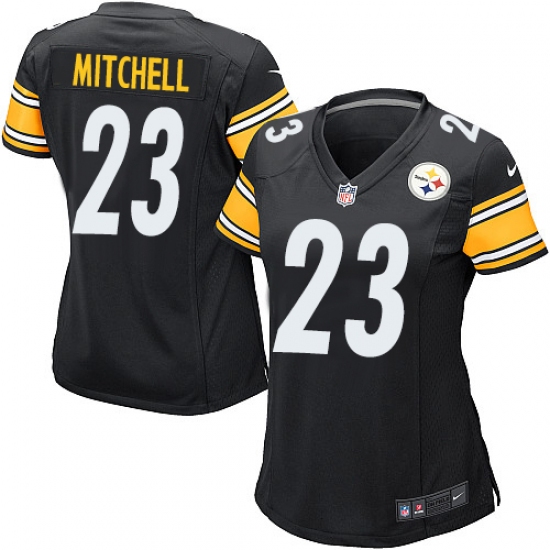 Women's Nike Pittsburgh Steelers 23 Mike Mitchell Game Black Team Color NFL Jersey