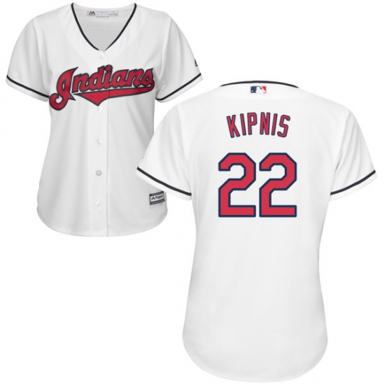 Women's Majestic Cleveland Indians 22 Jason Kipnis Replica White Home Cool Base MLB Jersey