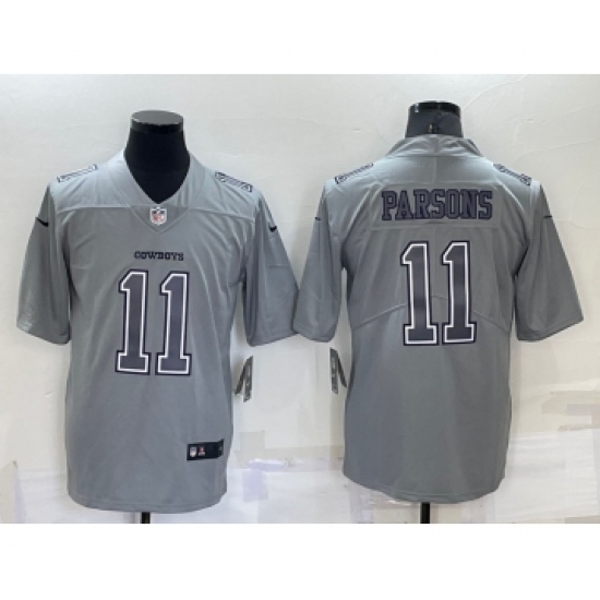 Men's Dallas Cowboys 11 Micah Parsons Grey Atmosphere Fashion 2022 Vapor Untouchable Stitched Nike Limited Jersey