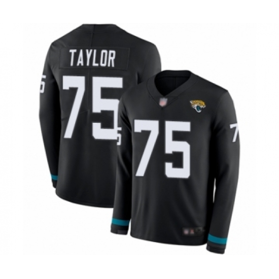 Men's Jacksonville Jaguars 75 Jawaan Taylor Limited Black Therma Long Sleeve Football Jersey