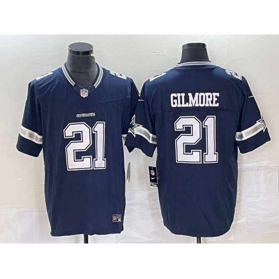 Men's Nike Dallas Cowboys 21 Stephon Gilmore Navy 2023 F.U.S.E. Stitched Football Jersey