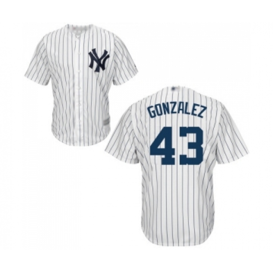 Men's New York Yankees 43 Gio Gonzalez Replica White Home Baseball Jersey
