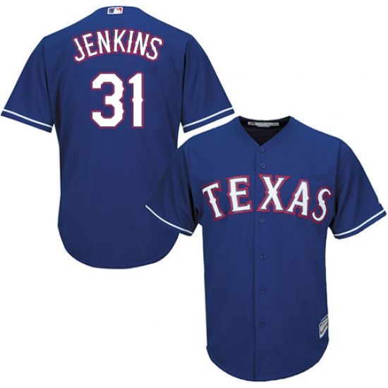 Youth Majestic Texas Rangers 31 Ferguson Jenkins Authentic Royal Blue Alternate 2 Cool Base MLB Jersey