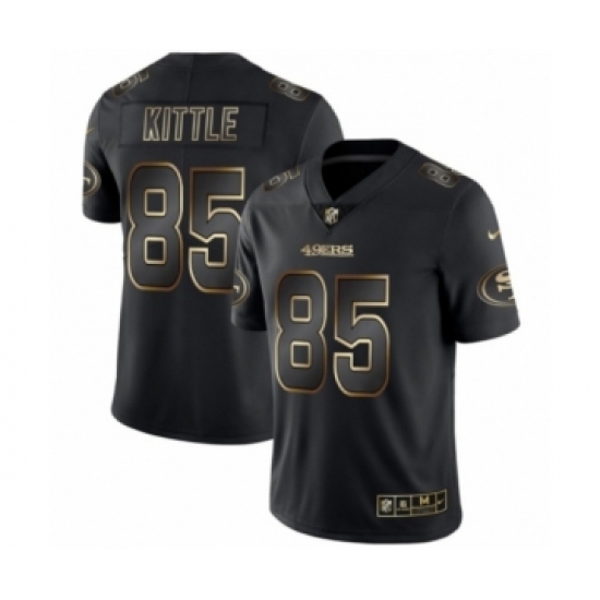 Men's San Francisco 49ers 85 George Kittle Black 2019 Vapor Limited Golden Edition Jersey