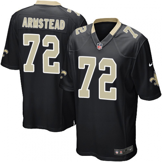 Men's Nike New Orleans Saints 72 Terron Armstead Game Black Team Color NFL Jersey