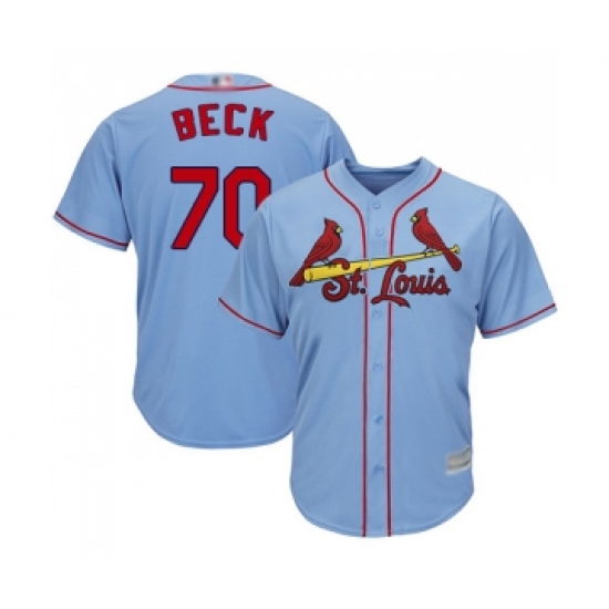 Men's St. Louis Cardinals 70 Chris Beck Replica Light Blue Alternate Cool Base Baseball Jersey